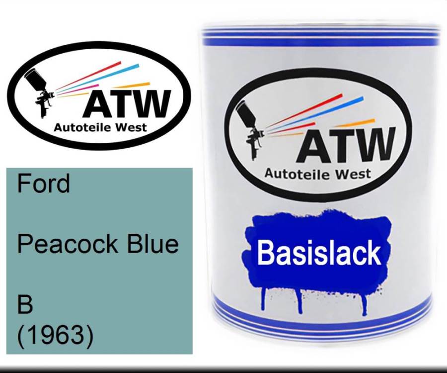 Ford, Peacock Blue, B (1963): 1L Lackdose, von ATW Autoteile West.